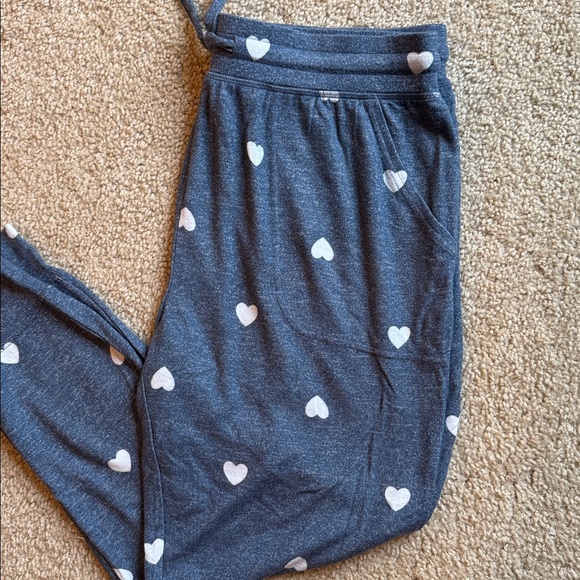 BP b p heart pajama pants lounge blue white drawstring size large - Picture 2 of 6